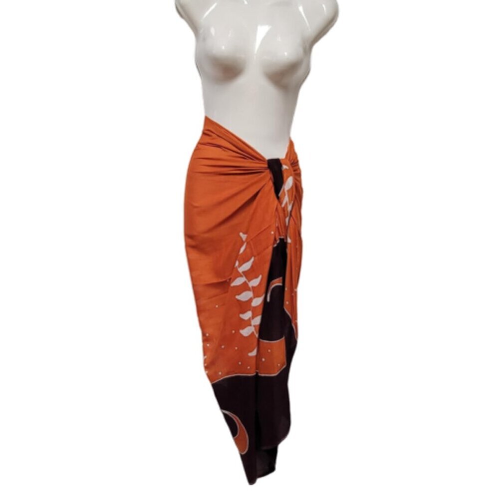 Womens Beach Cover Up, Cotton Pareo, Sarong, Handpainted Beachwear, Beachwraps